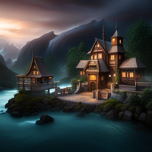 Fantastical Matte Painting with Intricate Details