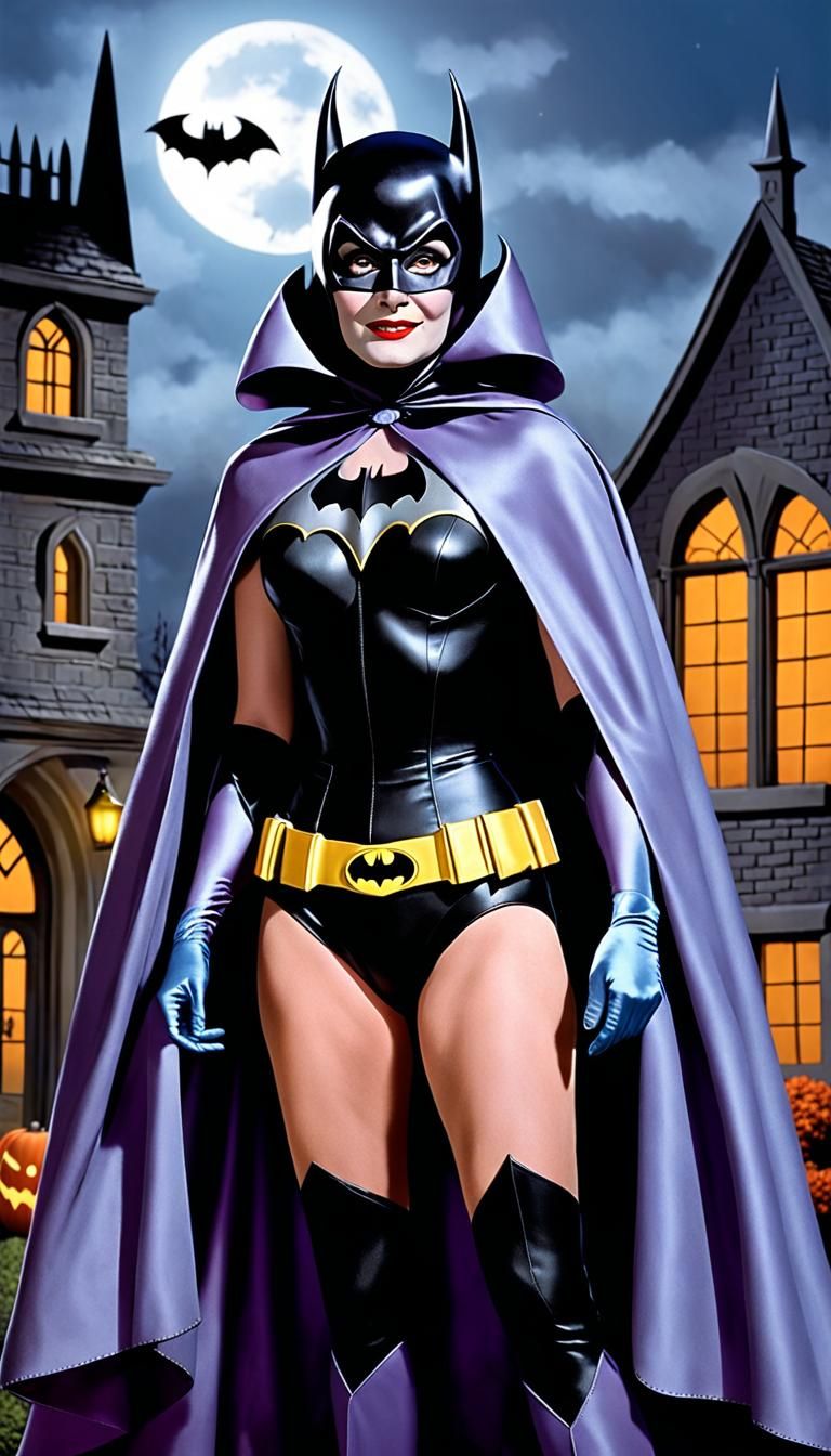 Lily Munster as Batman: 1960s Batsuit