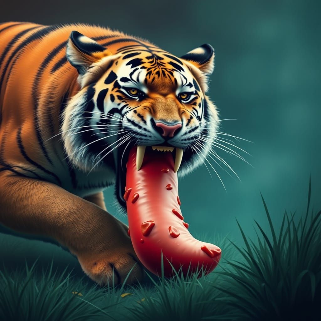 Tiger's Feast: A Giant Sausage Meal