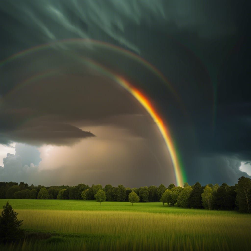 Vibrant Rainbow After Storm, Professional Photography