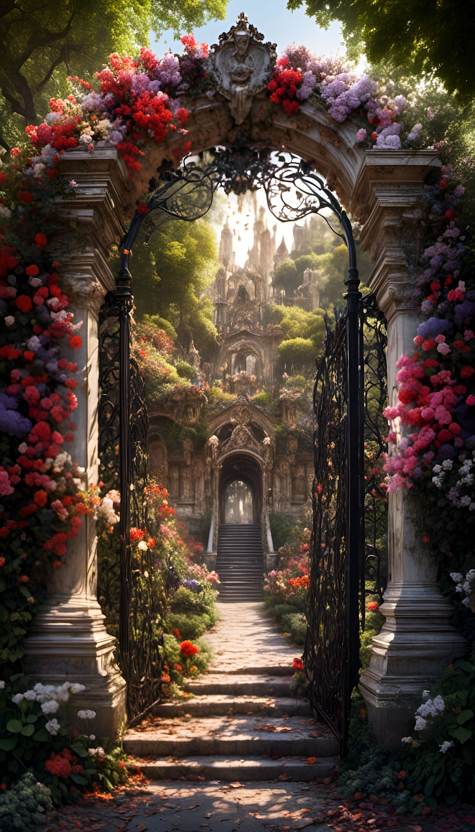 Contrasting Gates of Hell and Beautiful Gardens