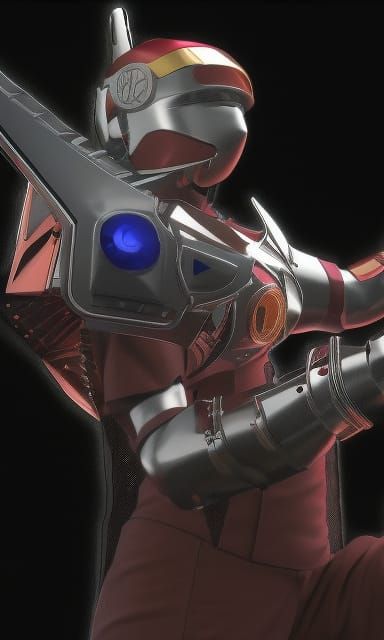 Turboranger Anime Sketch in Cyberpunk 2099 Style