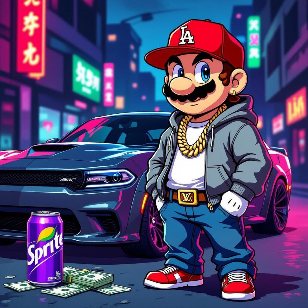 Super Mario in LA Style with Sprite and Charger