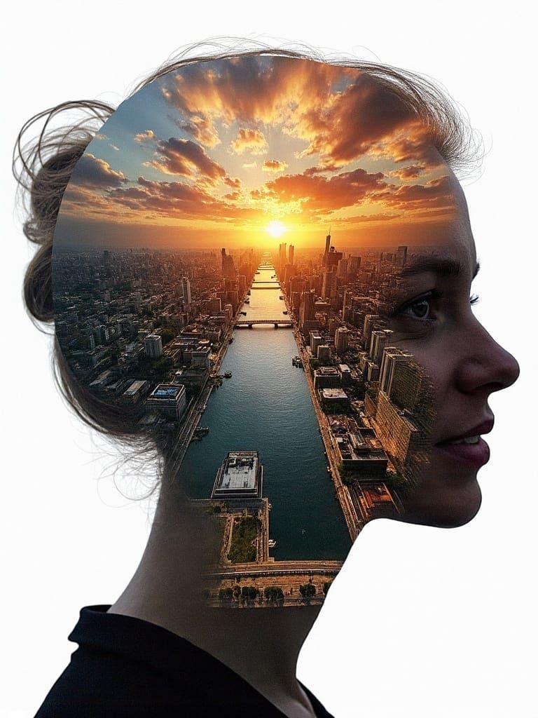 Surreal Mindscape Concept Art of Inner City Life