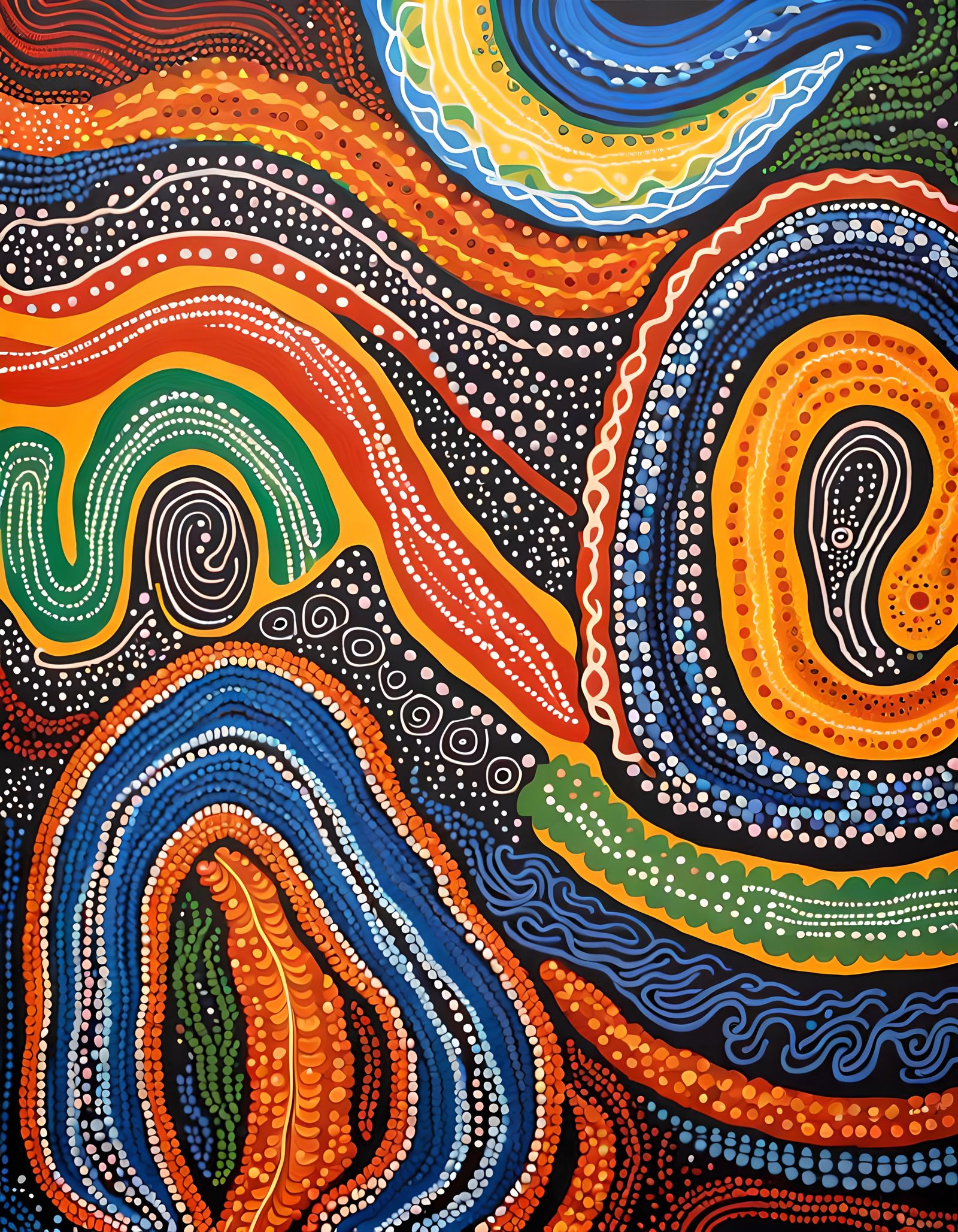 Rainbow Serpent Dreaming: Aboriginal Art Painting