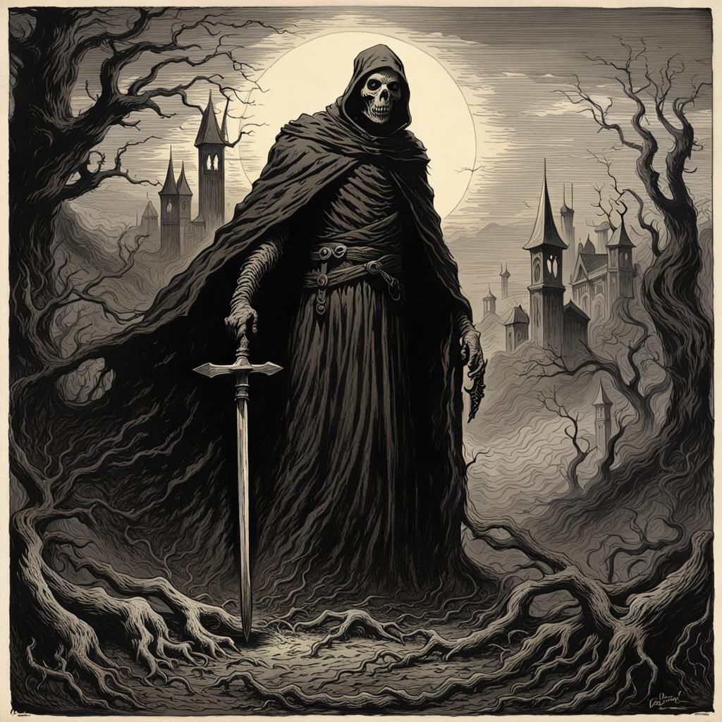 Sinister Vision of Death in Horror Style