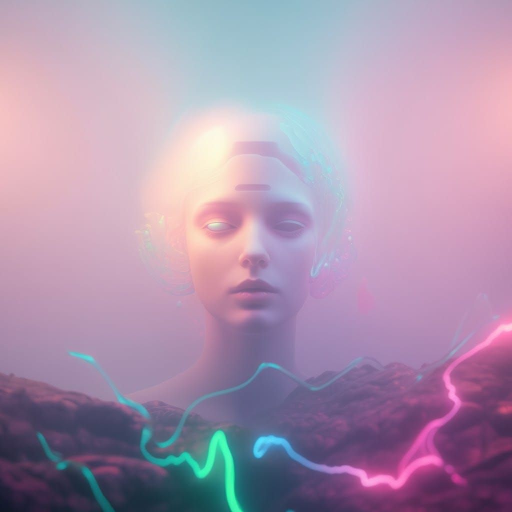 Dreamlike Sci-Fi Landscape with Eerie Pulses