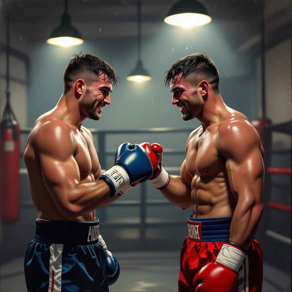 Boxers Share Fist Bump of Friendship After Grueling Sparring...