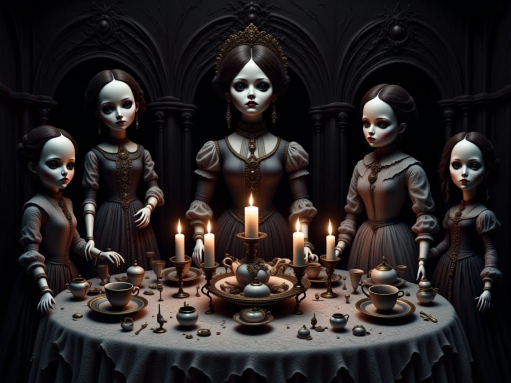 Hauntingly Beautiful Gothic Dolls by Dim Candlelight