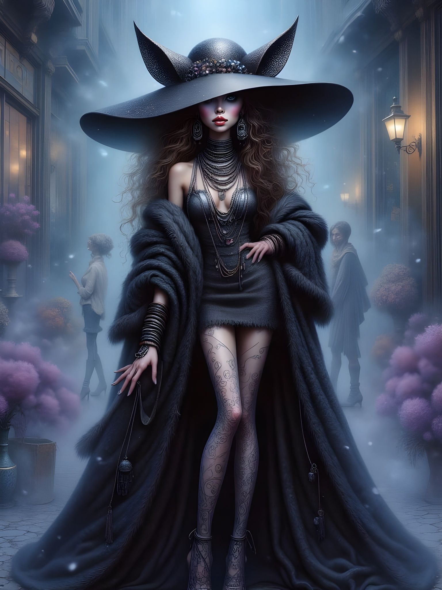 Surreal Fashion Portrait: Woman in Cat Hat