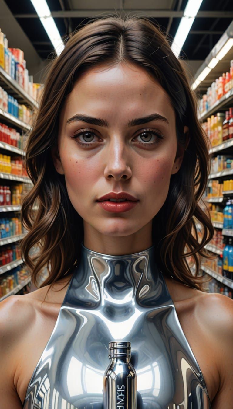 Surreal Lady Portrait in Ultramodern Comic Style