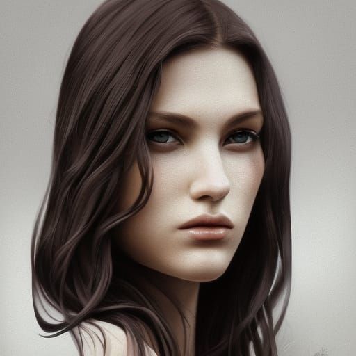 Elegant Fashion Model Portrait in Artgerm Style