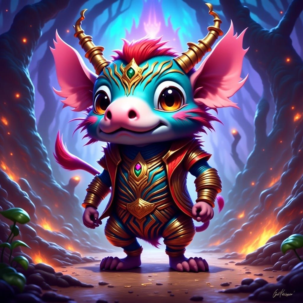 Aztec Troll Tapir: Whimsical Fantasy Art