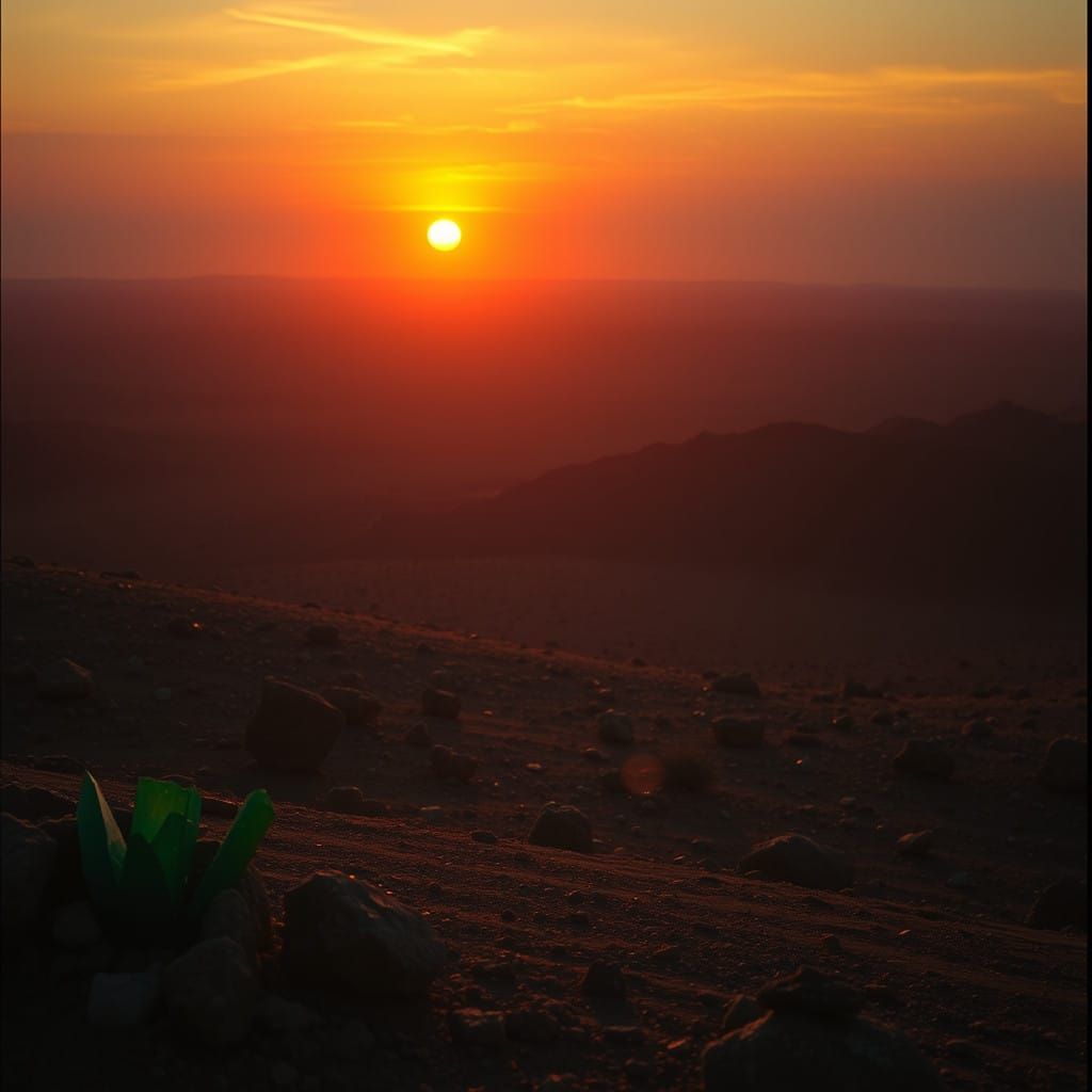 Emeralds and Rubies Blaze at Desert Sunrise