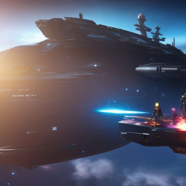 Space Pirates Boarding Alien Ship in Far Galaxy