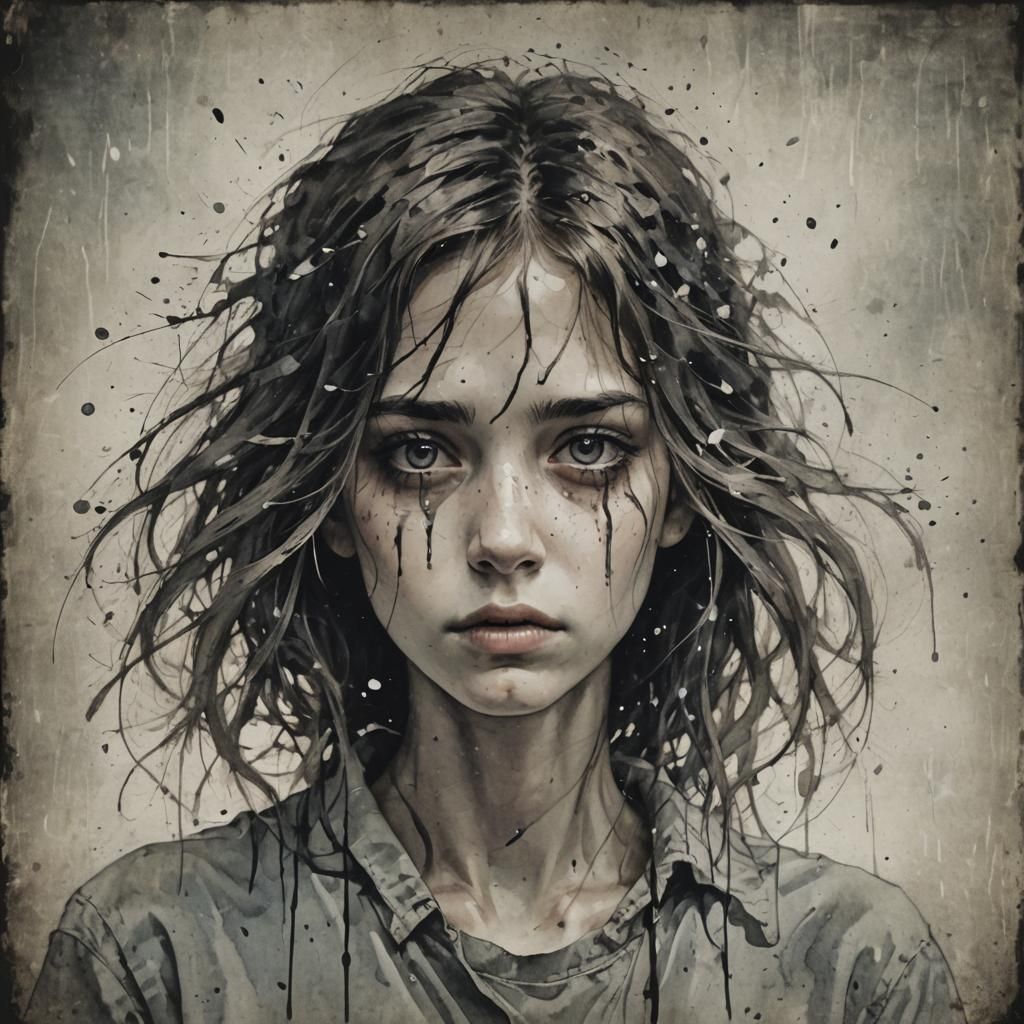 Melancholic Portrait of Weary Faces in Desolate Places