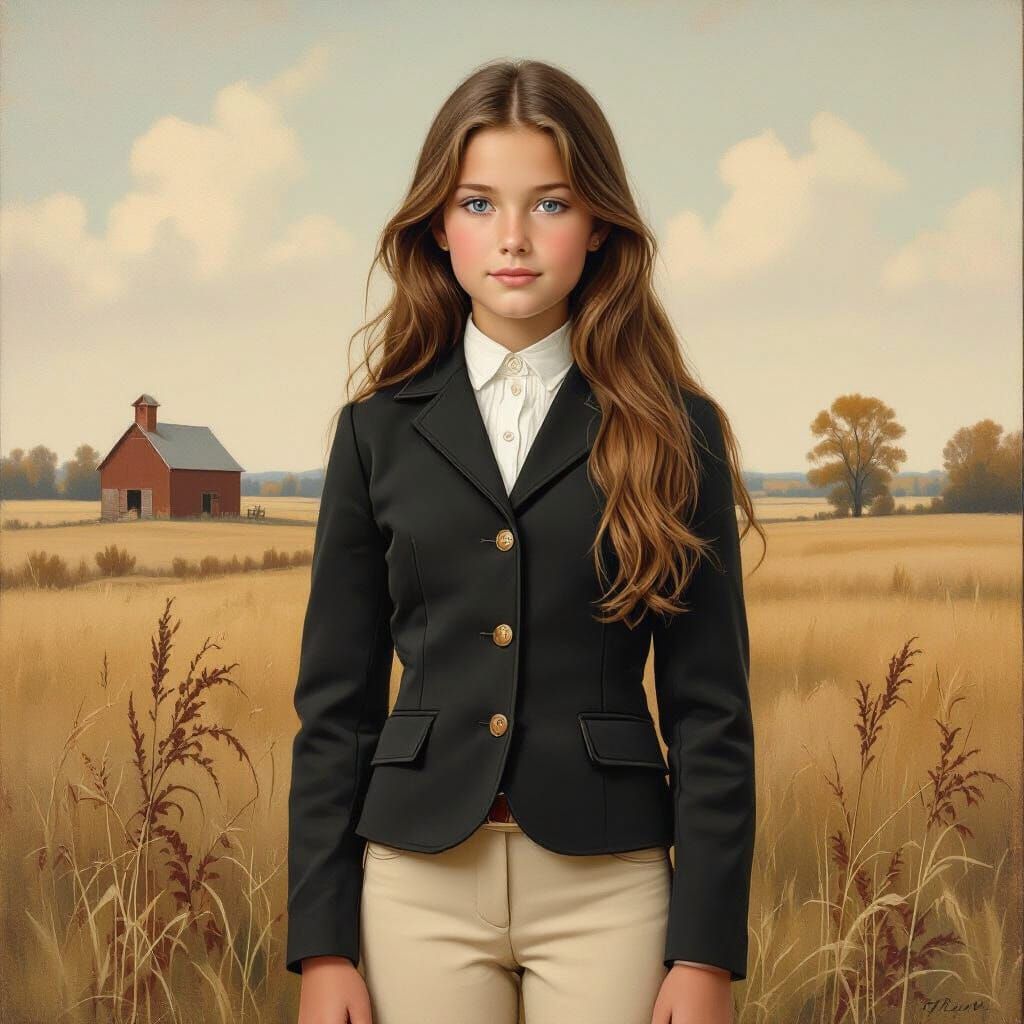 Equestrian Portrait in American Realist Style