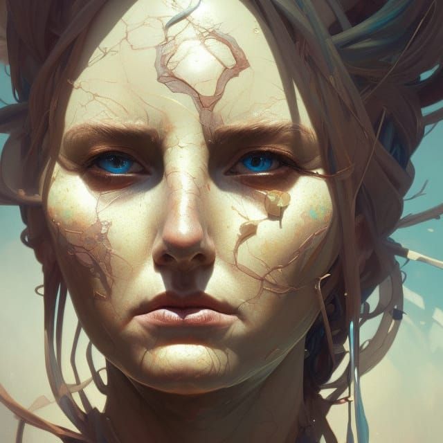 Ancient Mother Portrait in Hyperdetailed Style