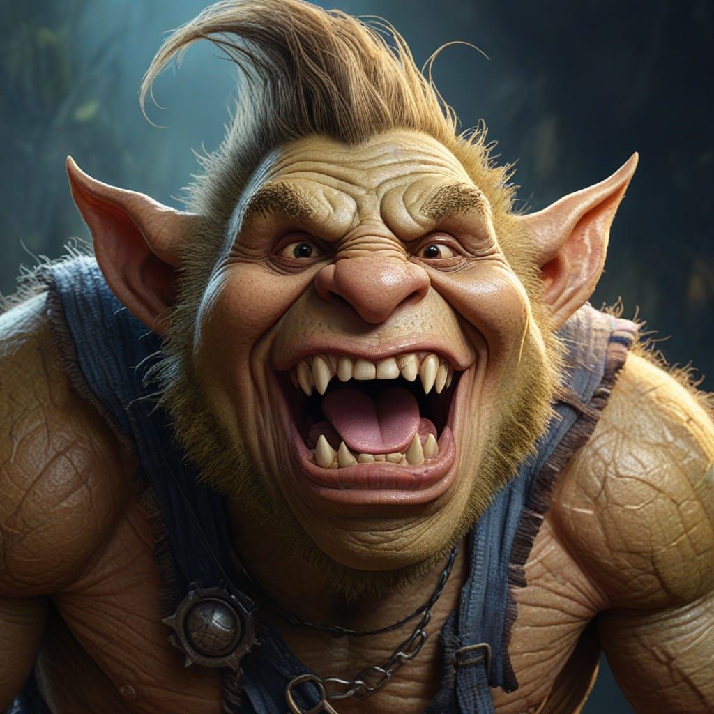 Giant Troll Concept Art in Pixar Style