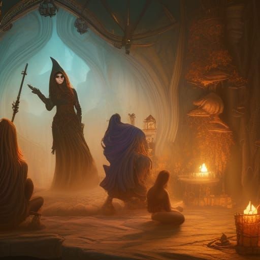 Friendship with Witches: Detailed Matte Painting