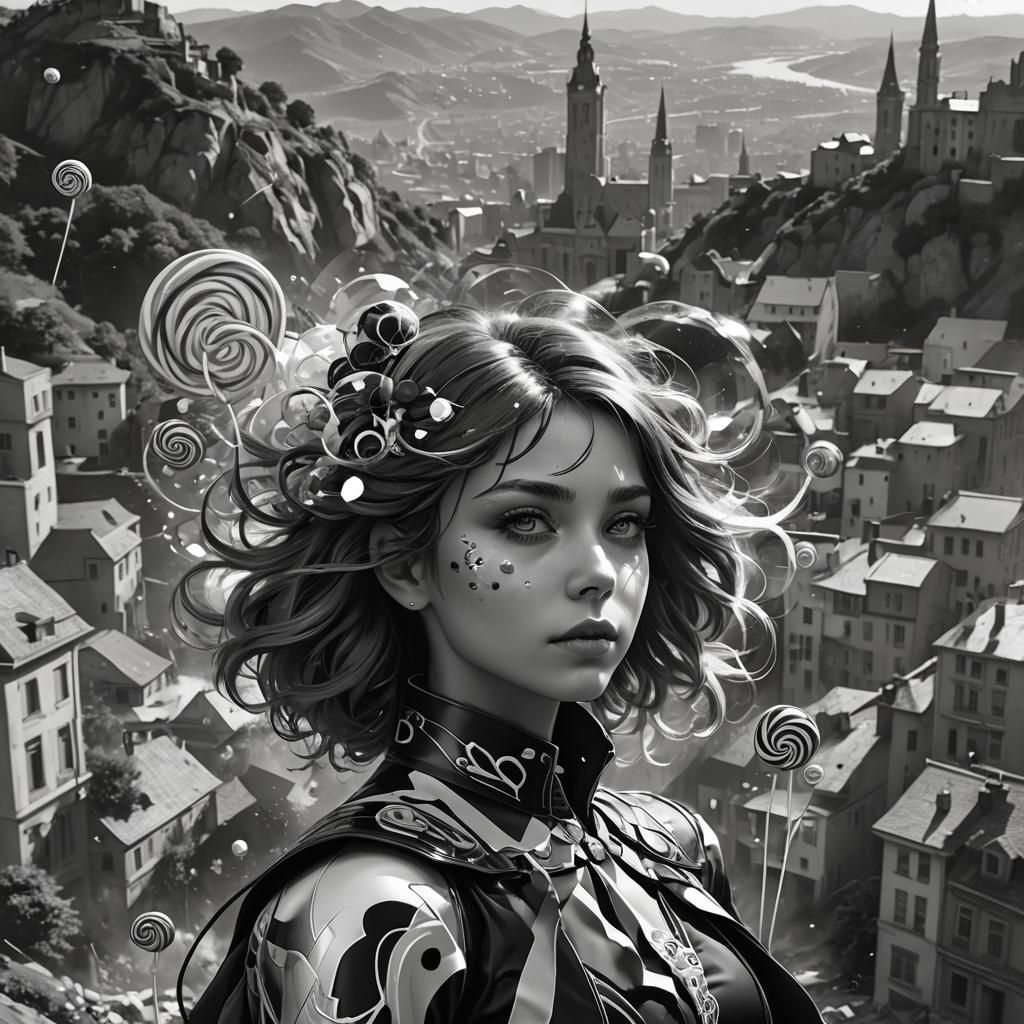 Lollipop Explosion: Black and White Concept Art