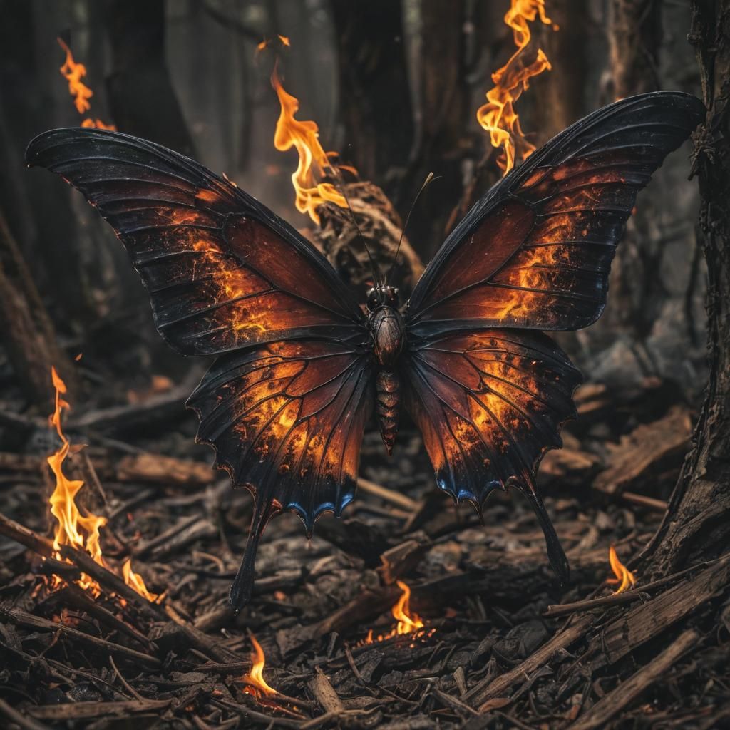 fire butterfly wings
