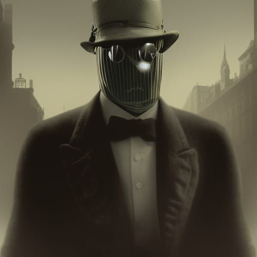 Invisible Man Portrait in Digital Matte Painting Style
