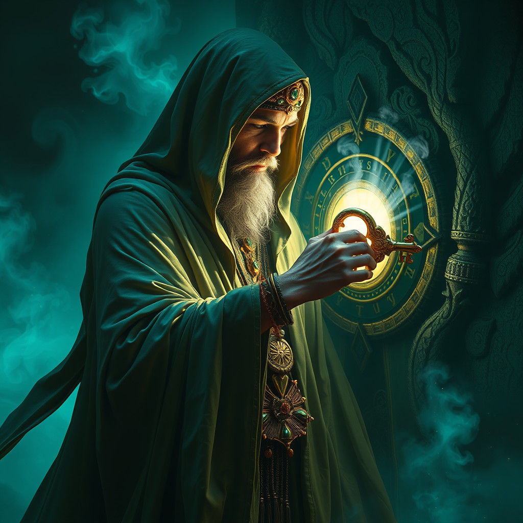 Mystical Lemurian Shaman Unlocks the Keyhole