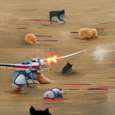 Fierce Feline Ready for Battle