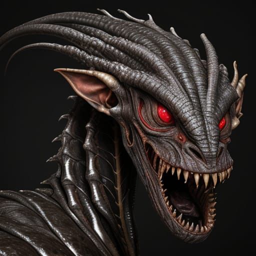 Grotesque Humanoid Creature in Macro Close-Up