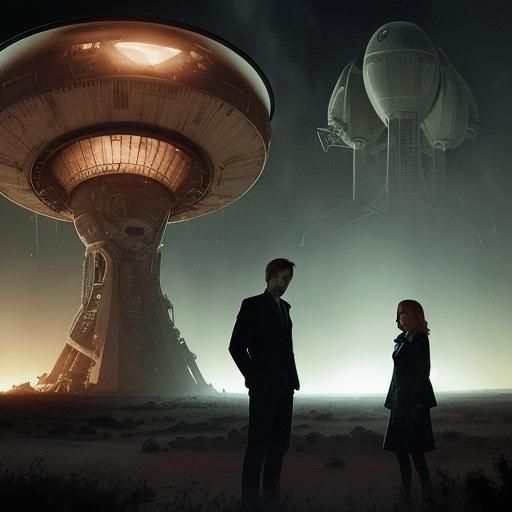 X-Files Agents Investigate UFO Crash Site