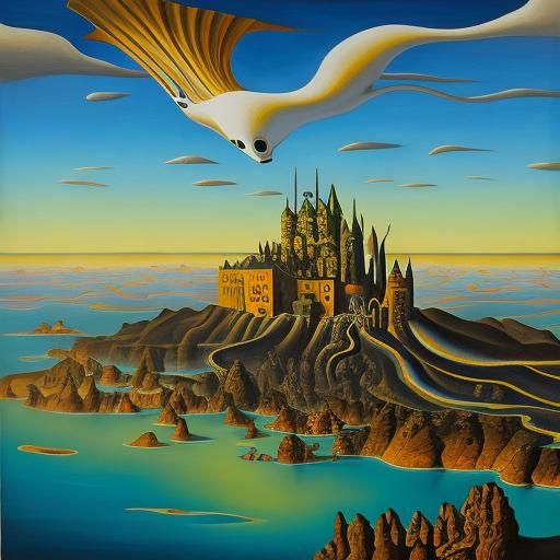 Surrealist Melting Dreamscape in Salvador Dali Style