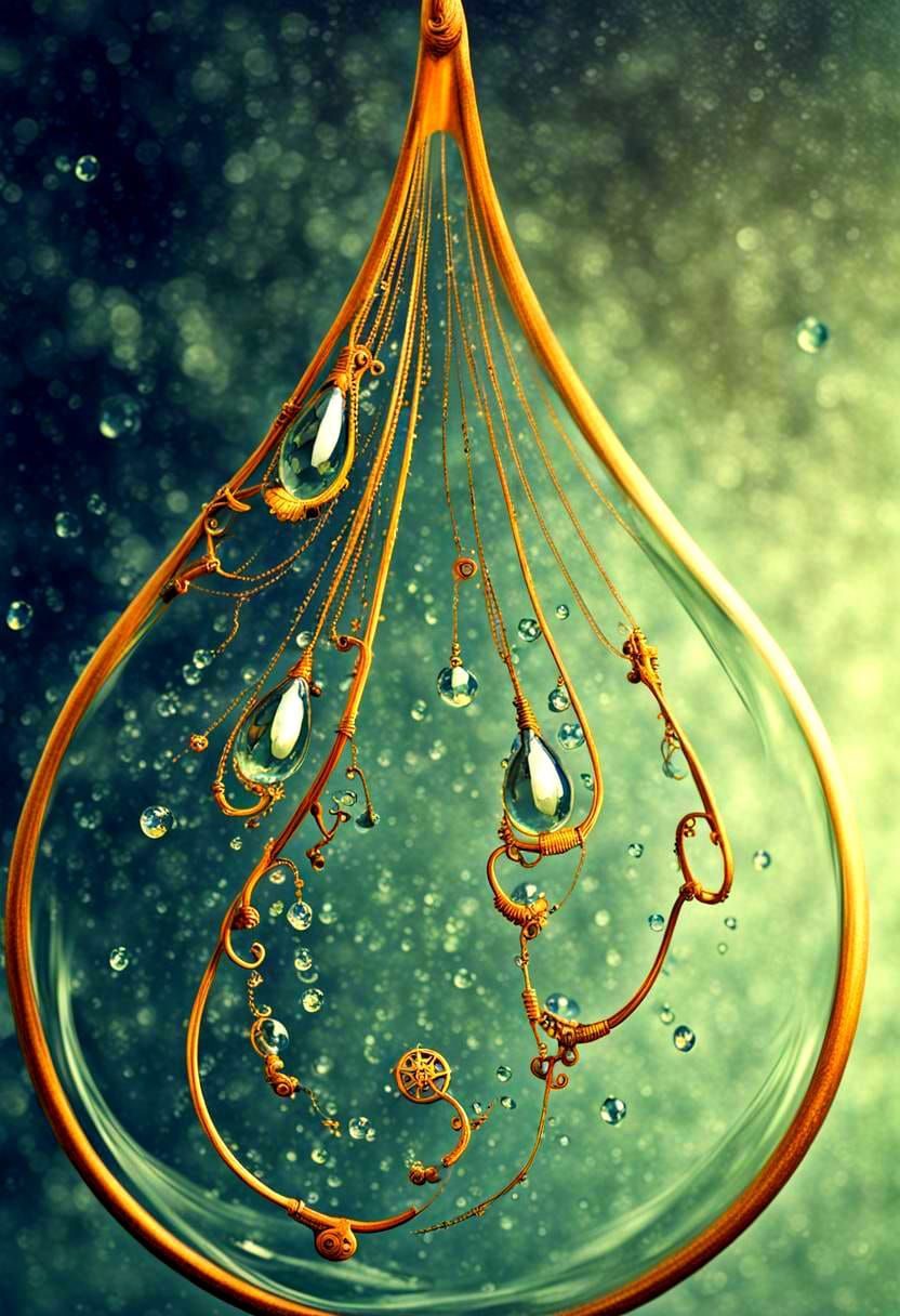 Droplets with a Victorian steampunk look