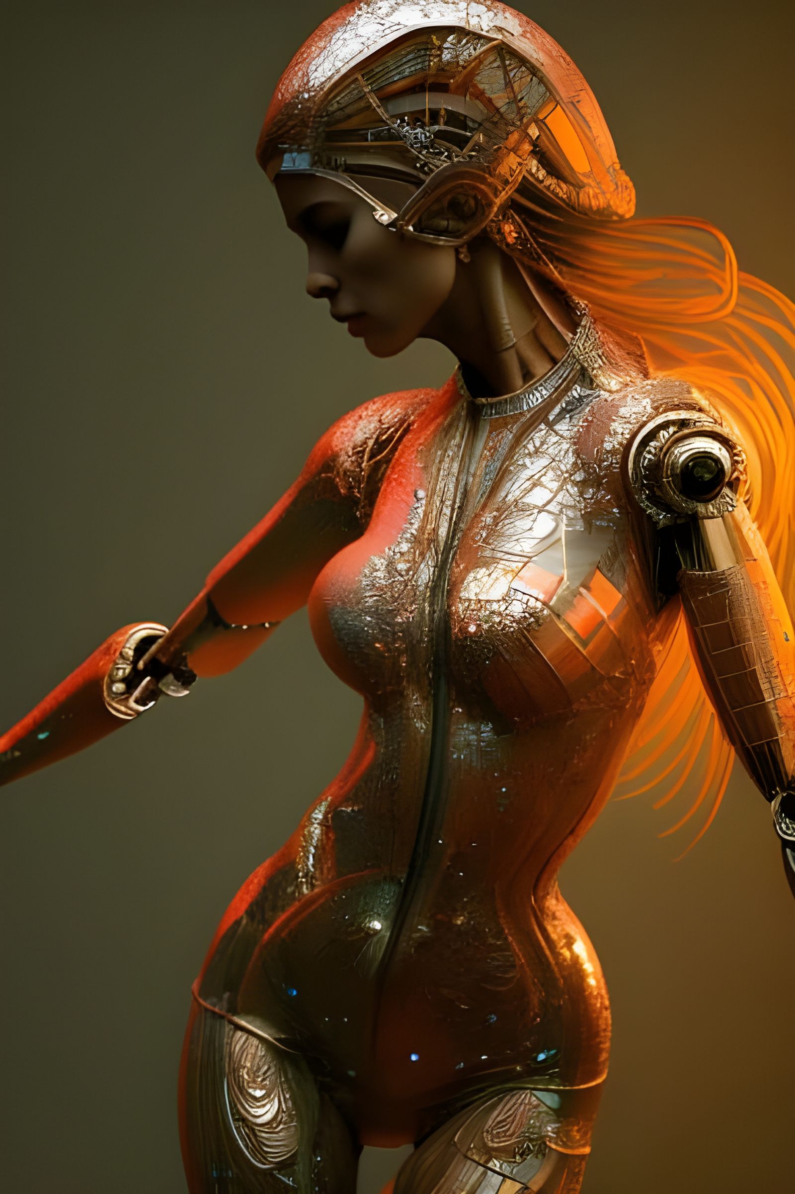 Liquid Bronze Robot: Hyperdetailed Fantasy Art Portrait