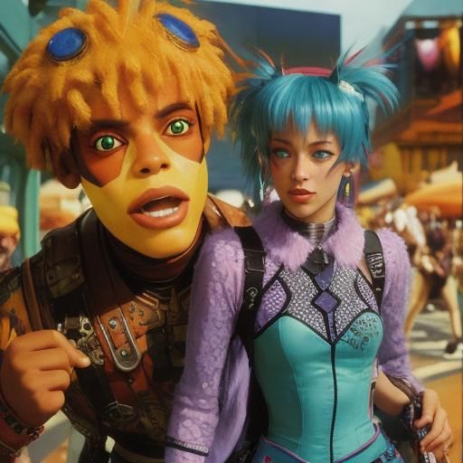 Euphoric 90s Raver in 'The Fifth Element' Style