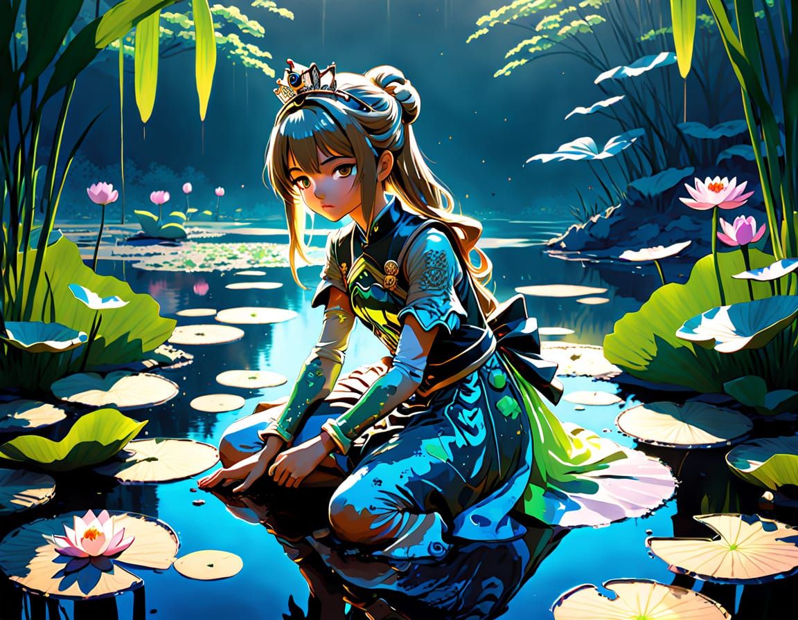 Manga Princess Beside Serene Pond