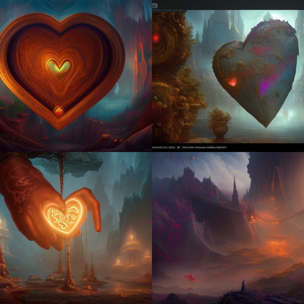 Beautiful Love Heart: Fantasy Concept Art