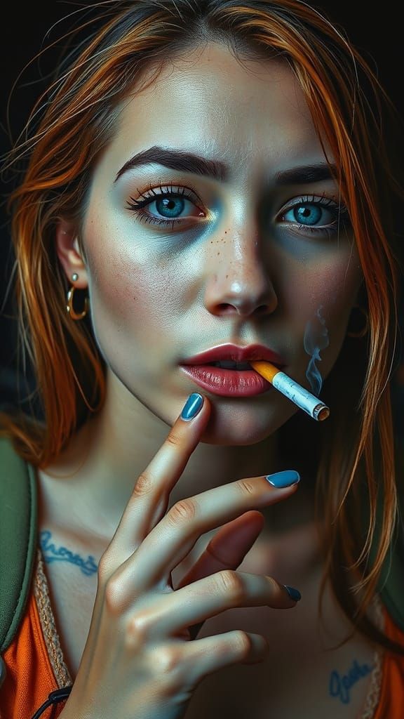 Melancholy Ring Girl in Fauvist Style