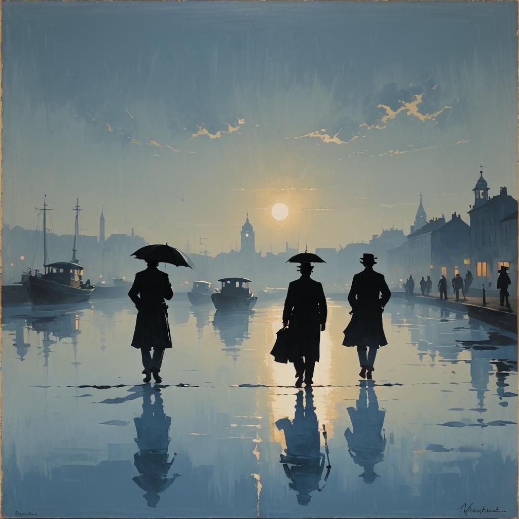 Misty Gaucho Silhouette in Vintage Style