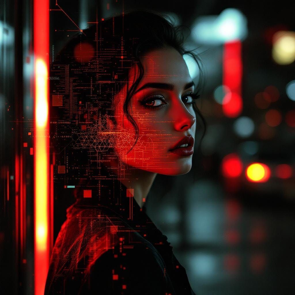 Fractal Glitch Portrait Reveals Reality's Code