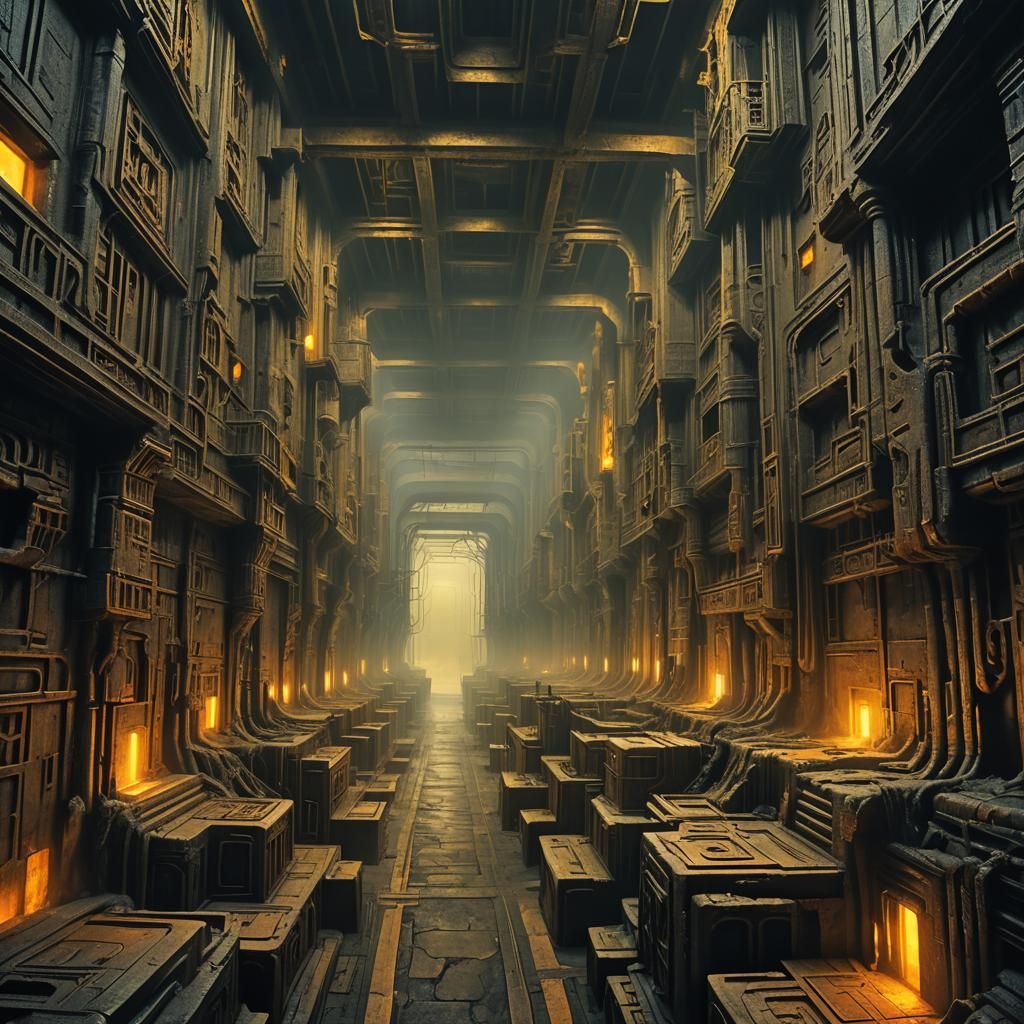 Eerie Labyrinth: A Cinematic Fantasy Matte Painting