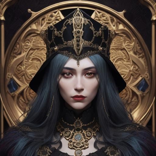 Vampire Portrait in Avant-Garde Style With Luxury Hat