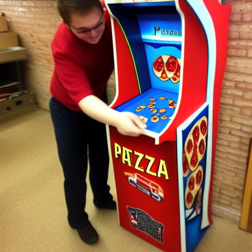 Quarter Enters Pizza Arcade Machine