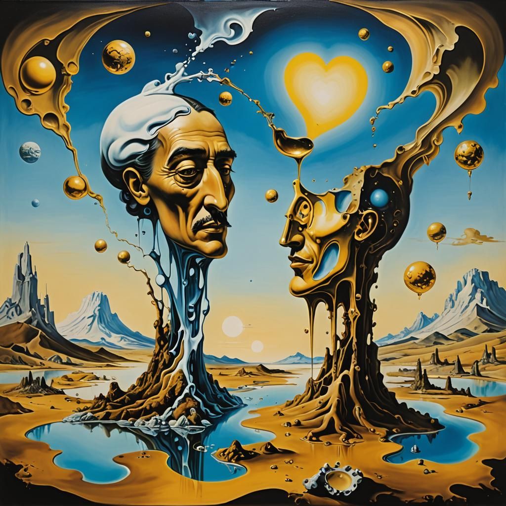 Surrealist Harmony in Dali-esque Melting Oil
