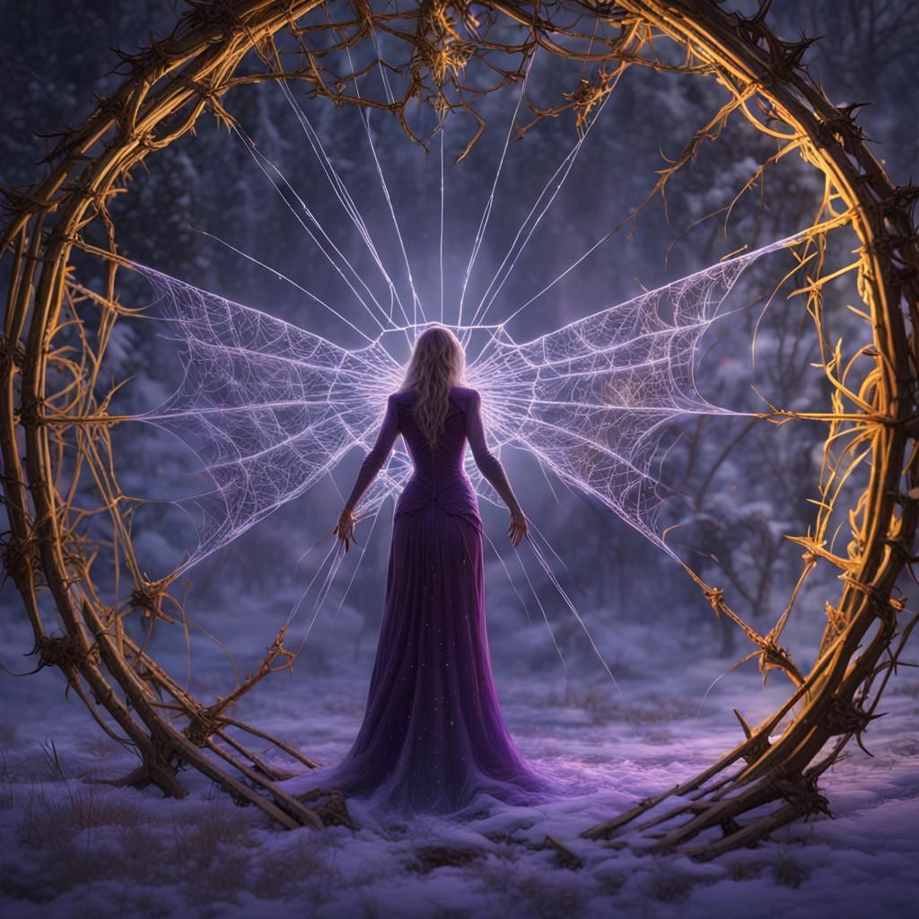 Angel Rescuing Snowflake: Dark Fantasy Concept Art