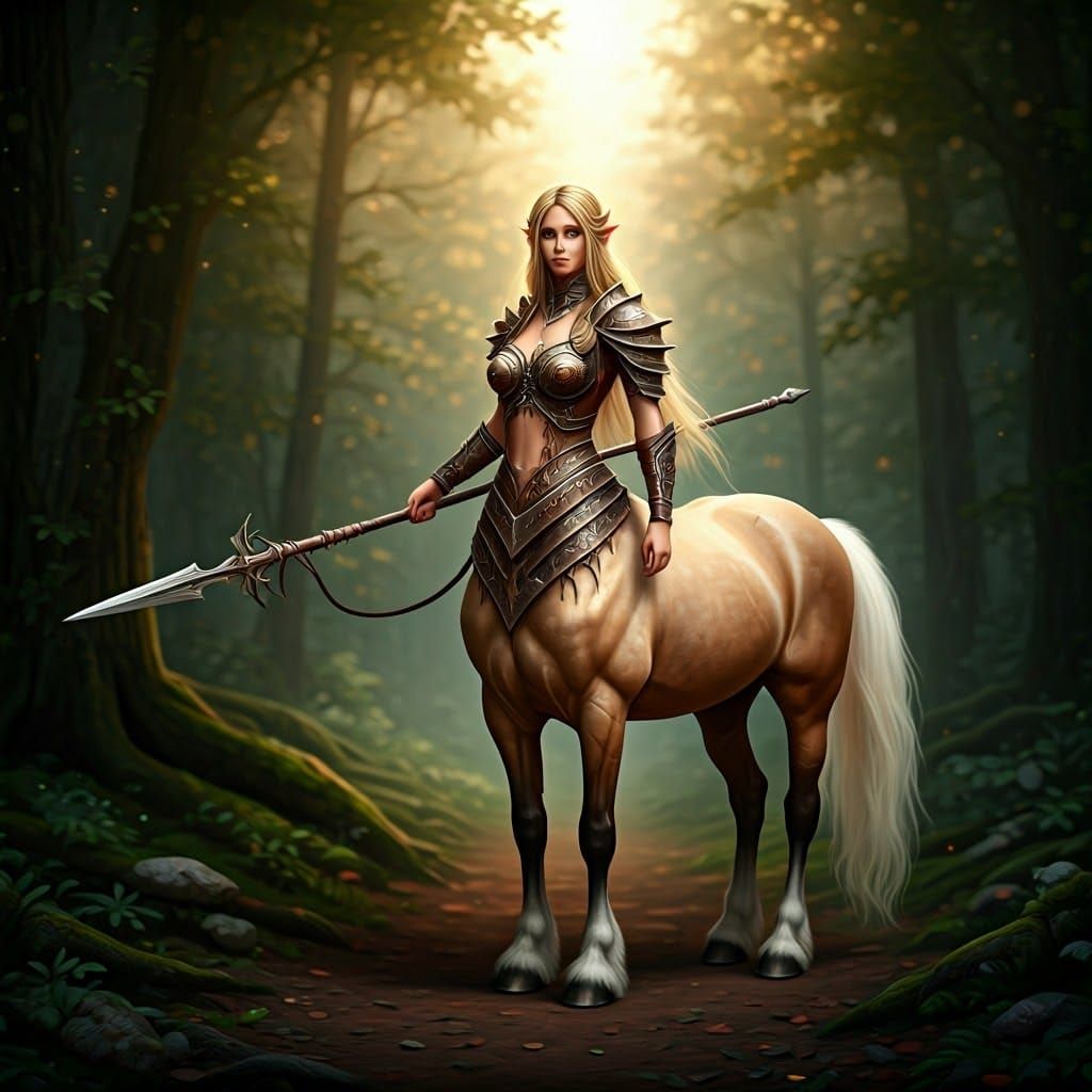 Majestic Centaur Maiden in Fantasy Forest