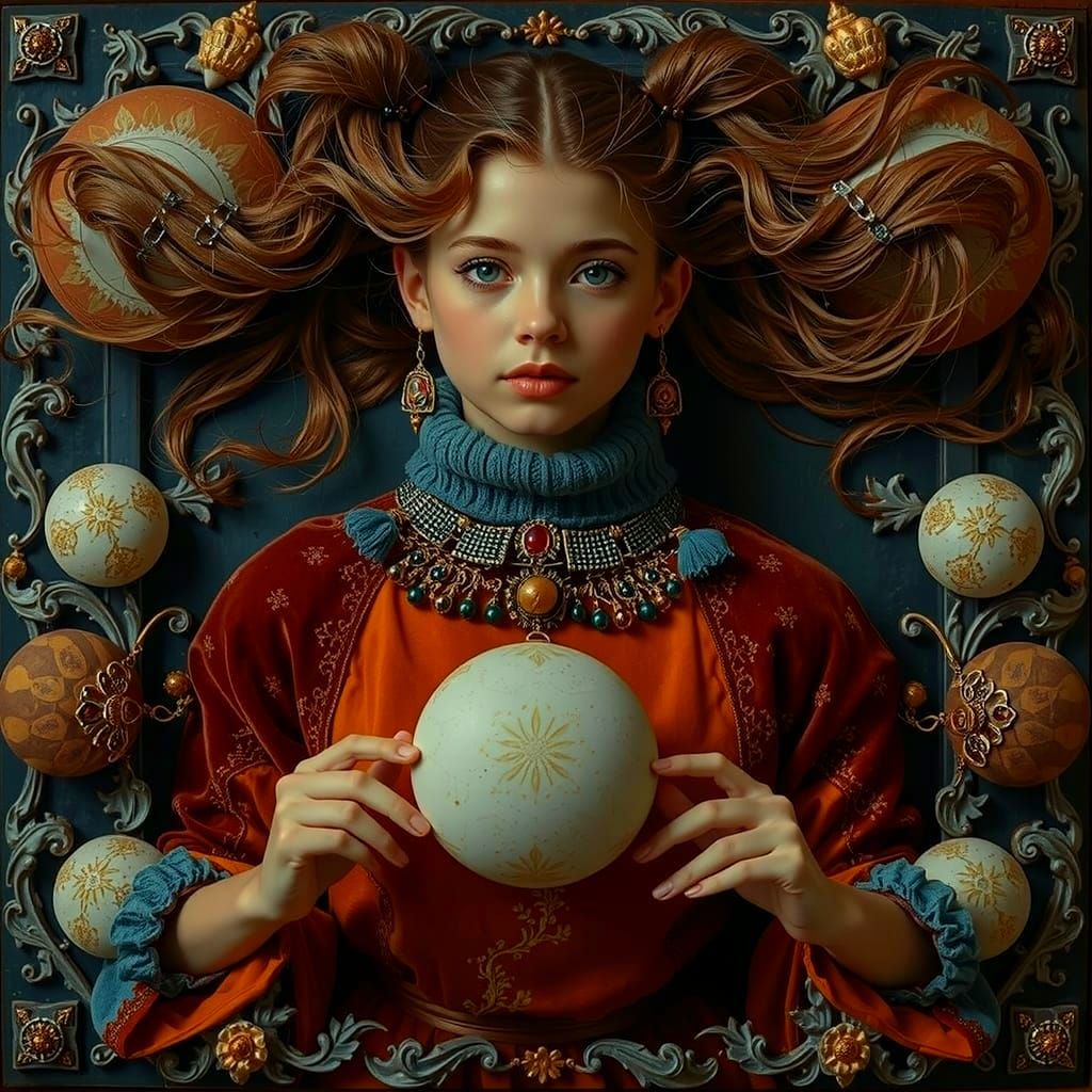 Abundant Auburn Hair Twisting and Billowing in Motion