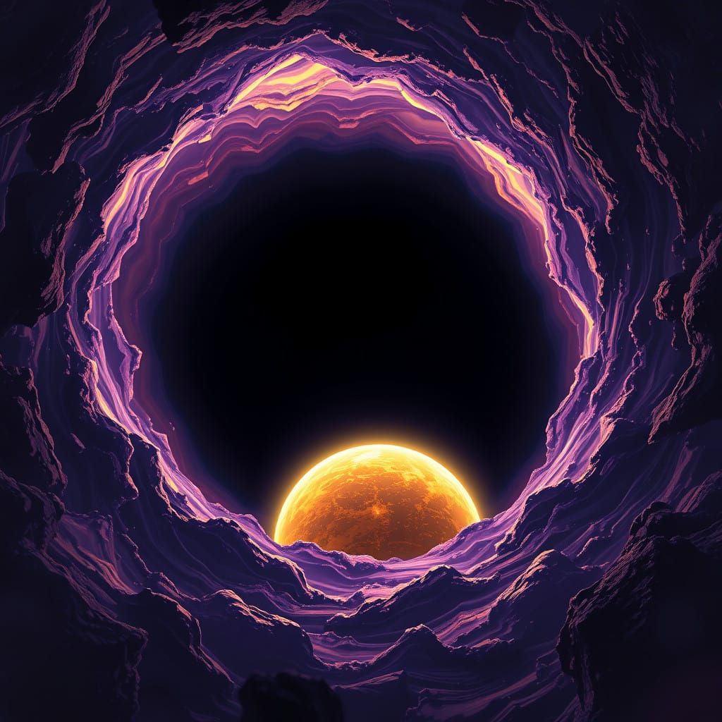 Planet Swallowed by a Cosmic Vortex in a Dark Fantasy Master...