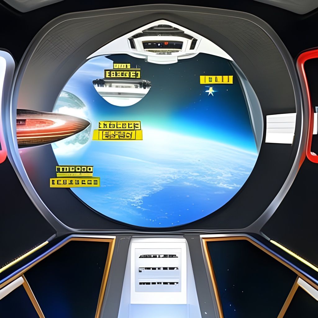 Galaxy View from Spacecraft Command Center