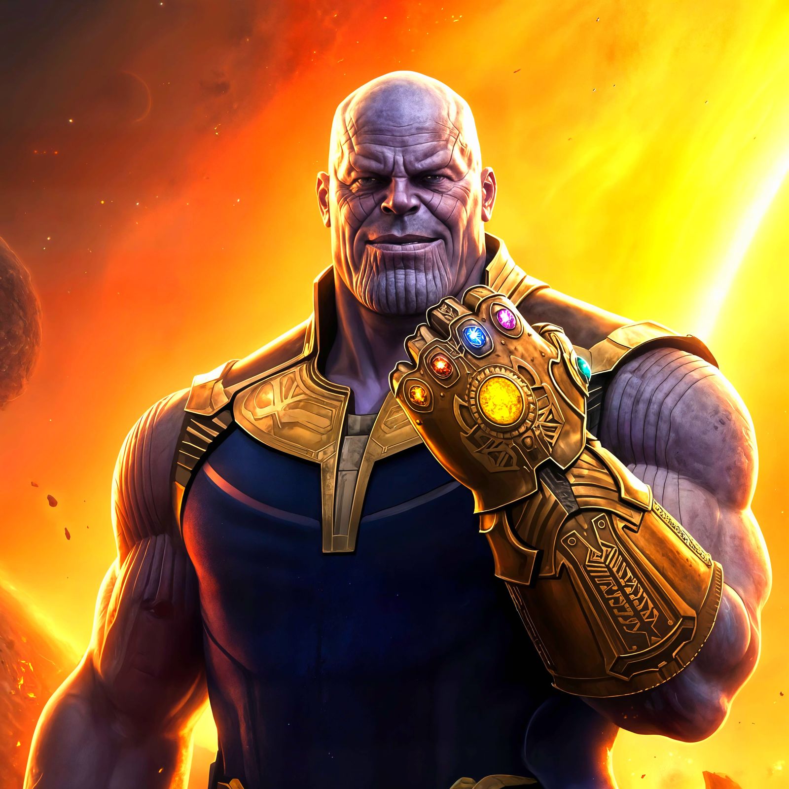 Thanos Triumphs Over a Burning Planet